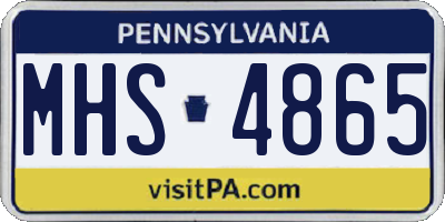 PA license plate MHS4865