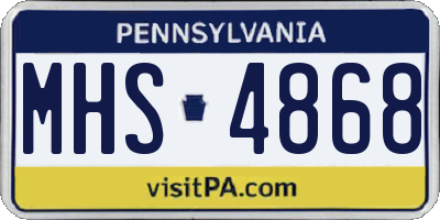 PA license plate MHS4868