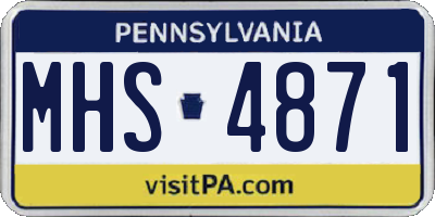 PA license plate MHS4871
