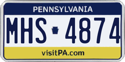 PA license plate MHS4874