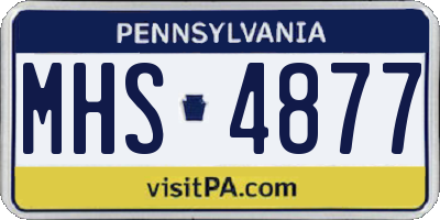 PA license plate MHS4877