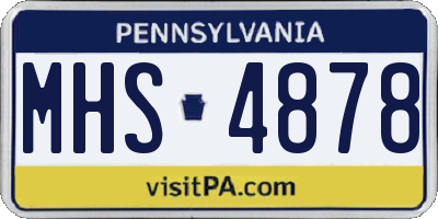 PA license plate MHS4878