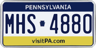 PA license plate MHS4880