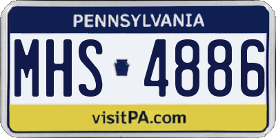 PA license plate MHS4886