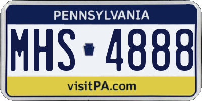 PA license plate MHS4888