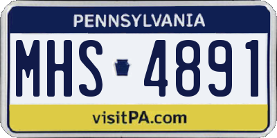 PA license plate MHS4891