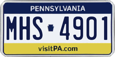 PA license plate MHS4901