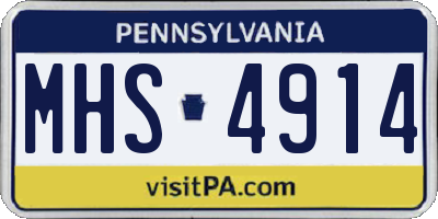 PA license plate MHS4914