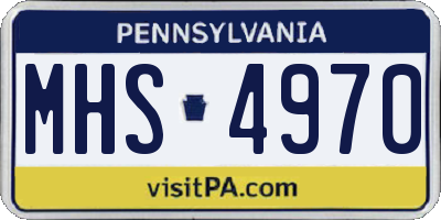 PA license plate MHS4970
