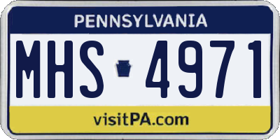 PA license plate MHS4971