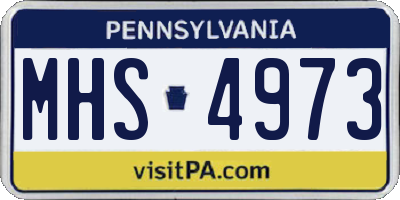 PA license plate MHS4973