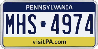 PA license plate MHS4974