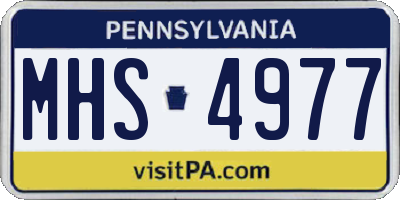 PA license plate MHS4977