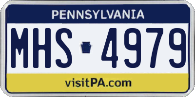 PA license plate MHS4979