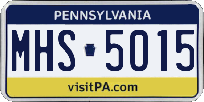 PA license plate MHS5015