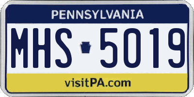 PA license plate MHS5019