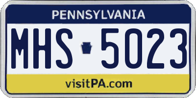 PA license plate MHS5023
