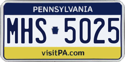 PA license plate MHS5025