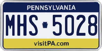 PA license plate MHS5028