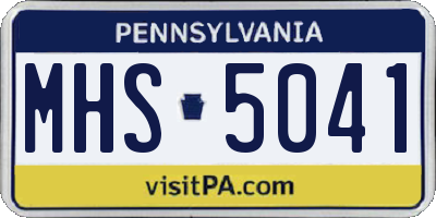 PA license plate MHS5041