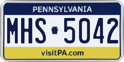 PA license plate MHS5042
