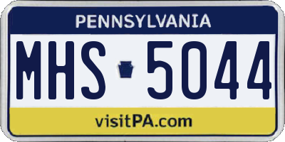 PA license plate MHS5044