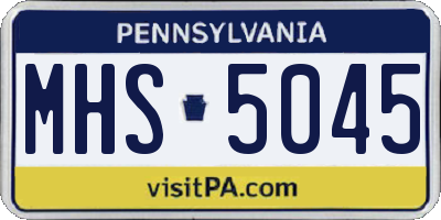 PA license plate MHS5045