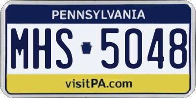 PA license plate MHS5048