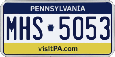 PA license plate MHS5053
