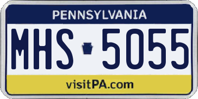PA license plate MHS5055
