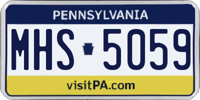 PA license plate MHS5059