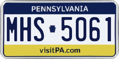 PA license plate MHS5061
