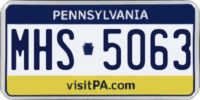 PA license plate MHS5063