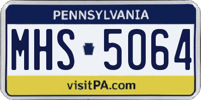 PA license plate MHS5064
