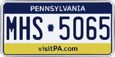 PA license plate MHS5065