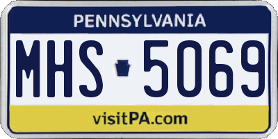 PA license plate MHS5069