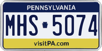 PA license plate MHS5074