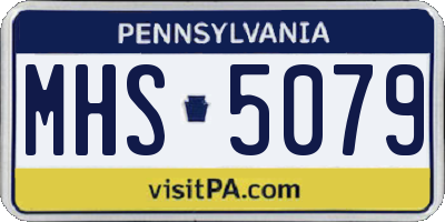 PA license plate MHS5079