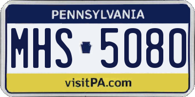 PA license plate MHS5080