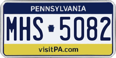 PA license plate MHS5082