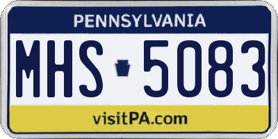 PA license plate MHS5083