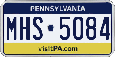 PA license plate MHS5084