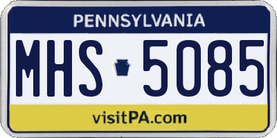 PA license plate MHS5085