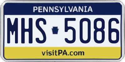 PA license plate MHS5086
