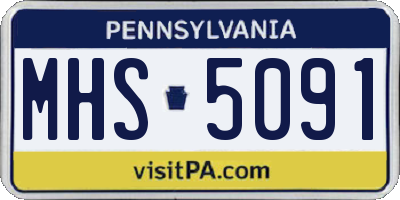 PA license plate MHS5091