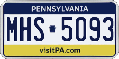PA license plate MHS5093