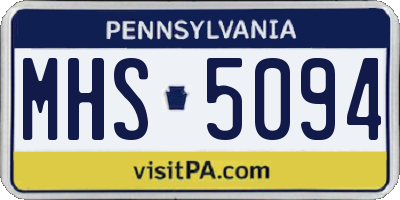 PA license plate MHS5094