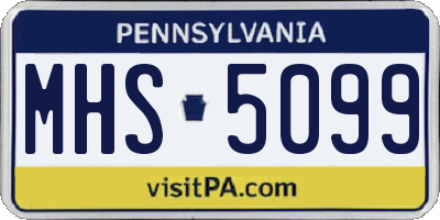 PA license plate MHS5099