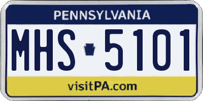 PA license plate MHS5101