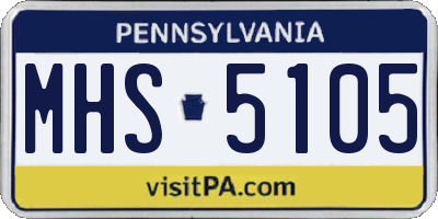 PA license plate MHS5105